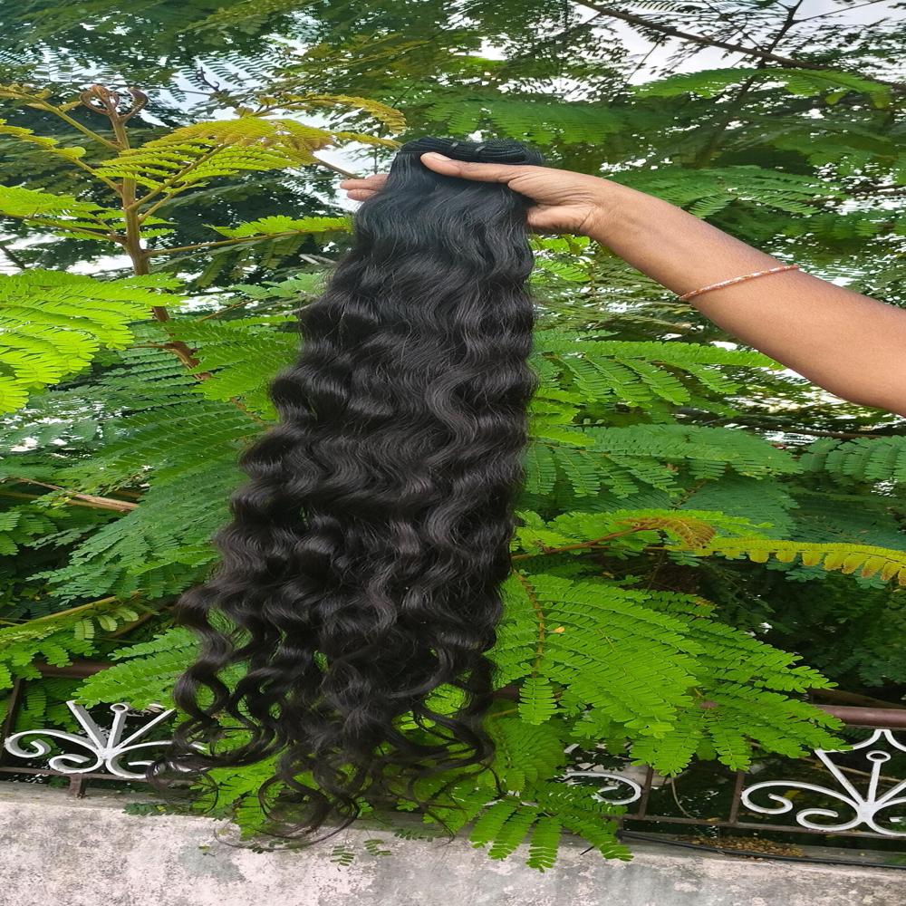 Long SIze Raw Wavy Human Hair Extensions Temple Hair