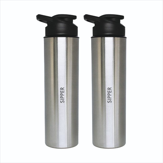 Ss Sipper Water Bottle - Stainless Steel, 750ml Size, Silver Color, Narrow Flip Top Lid | Ideal For Everyday Hydration, Outdoor Activities, Sports & Travel