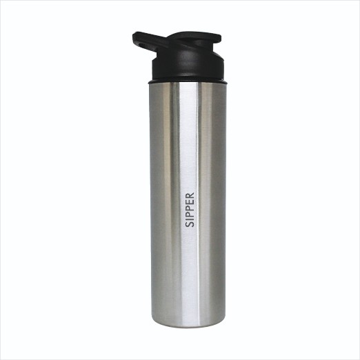 Ss Sipper Water Bottle - Stainless Steel, 750ml Size, Silver Color, Narrow Flip Top Lid | Ideal For Everyday Hydration, Outdoor Activities, Sports & Travel