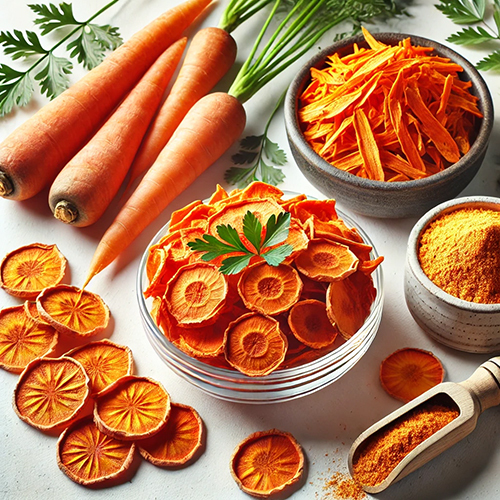 Dehydrated Carrot Chopped - Dehydration Method: Low Temperature For Several Hours.