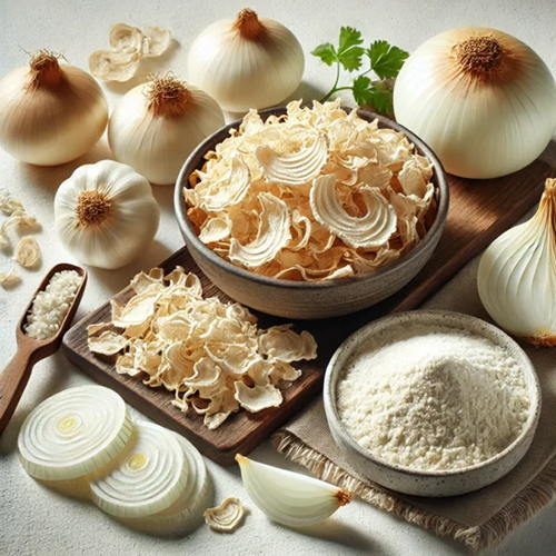 Dehydrated White Onion Chopped - Dehydration Method: Low Temperature For Several Hours.