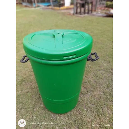 80 Ltr Plastic Dustbin - Color: Blue & Green