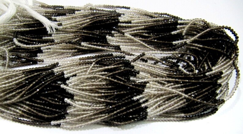 Natural Smoky Quartz Shaded beads Size 2mm