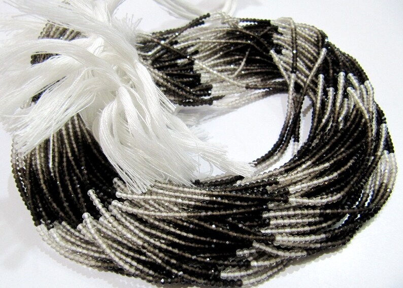 Natural Smoky Quartz Shaded beads Size 2mm