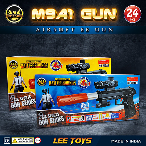 4 In 1 Battlefield PUBG M9A1 Gun With Laser Light Toy Gun