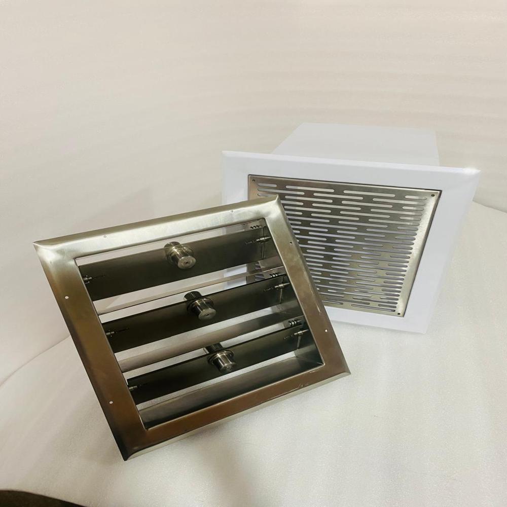 SS Pressure Relief Damper With Sleeve And Grill