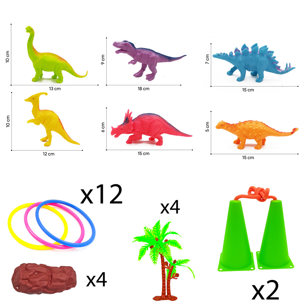 6 Pc Dinosaurs With Ring (356)