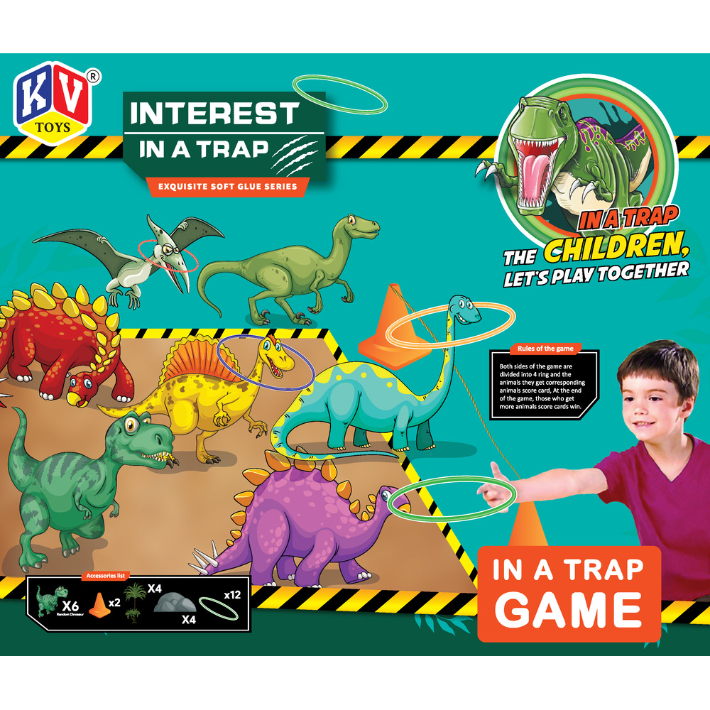 6 Pc Dinosaurs With Ring (356)