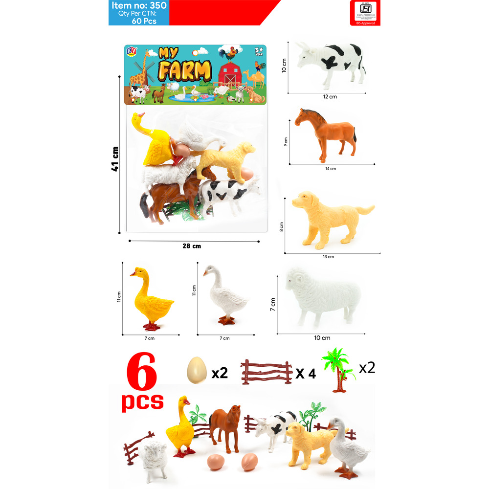 6 Pc Farm Animal (350)