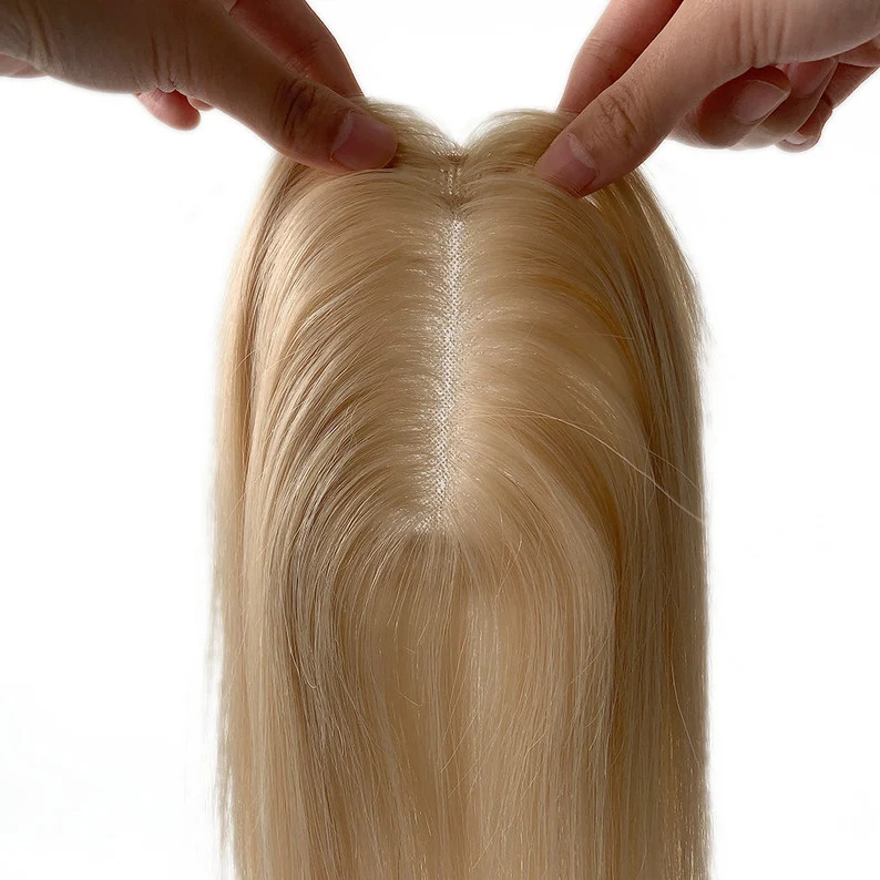 Mono Lace Base Hair Topper Brown Human Hair Extension