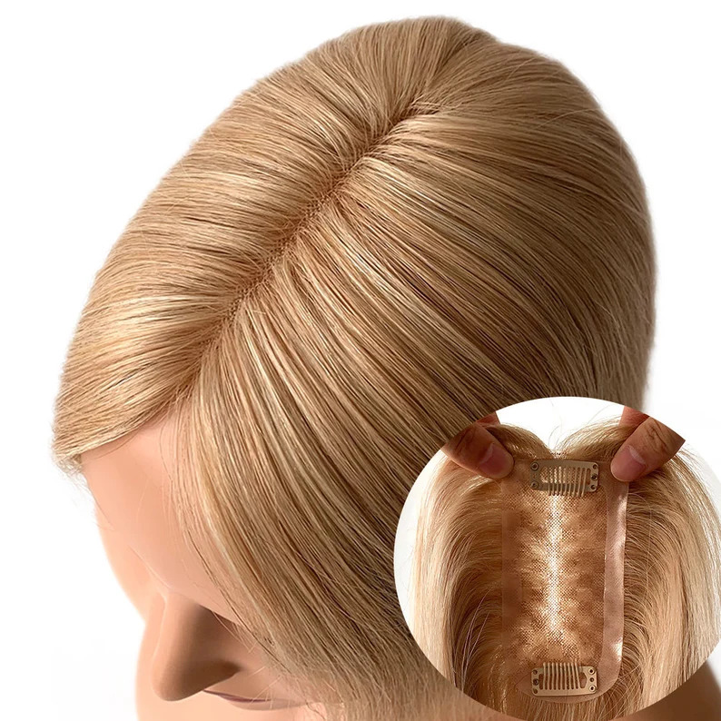 Mono Lace Base Hair Topper Brown Human Hair Extension