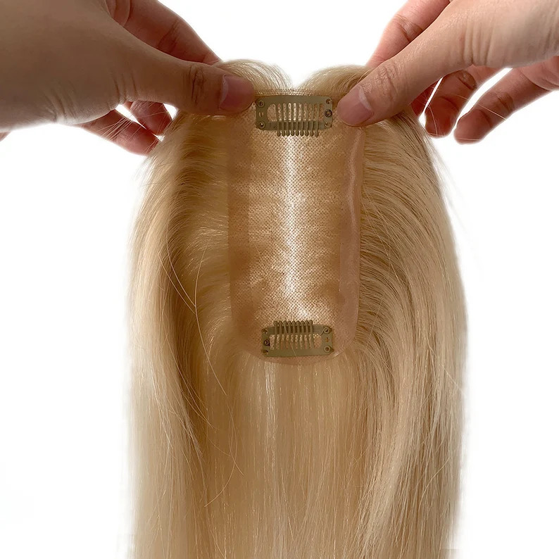 Mono Lace Base Hair Topper Brown Human Hair Extension