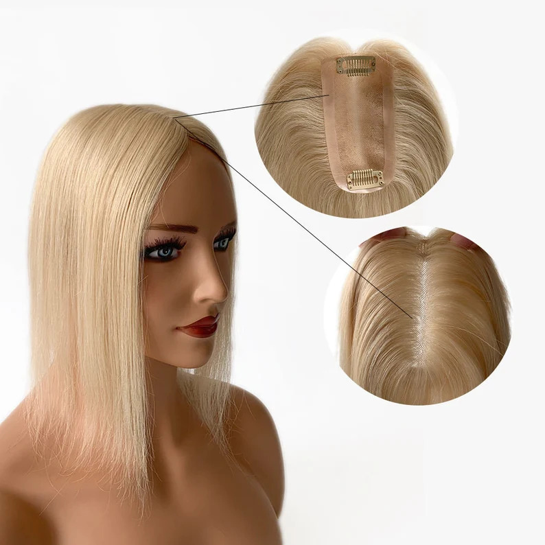 Mono Lace Base Hair Topper Brown Human Hair Extension