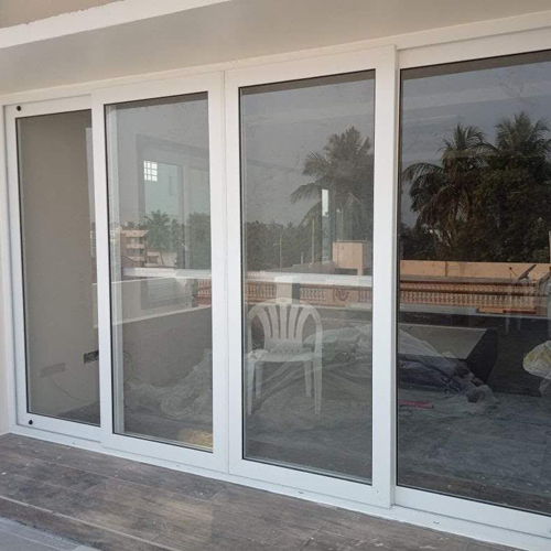 Upvc Sliding Door With 4 Shutters - Color: White