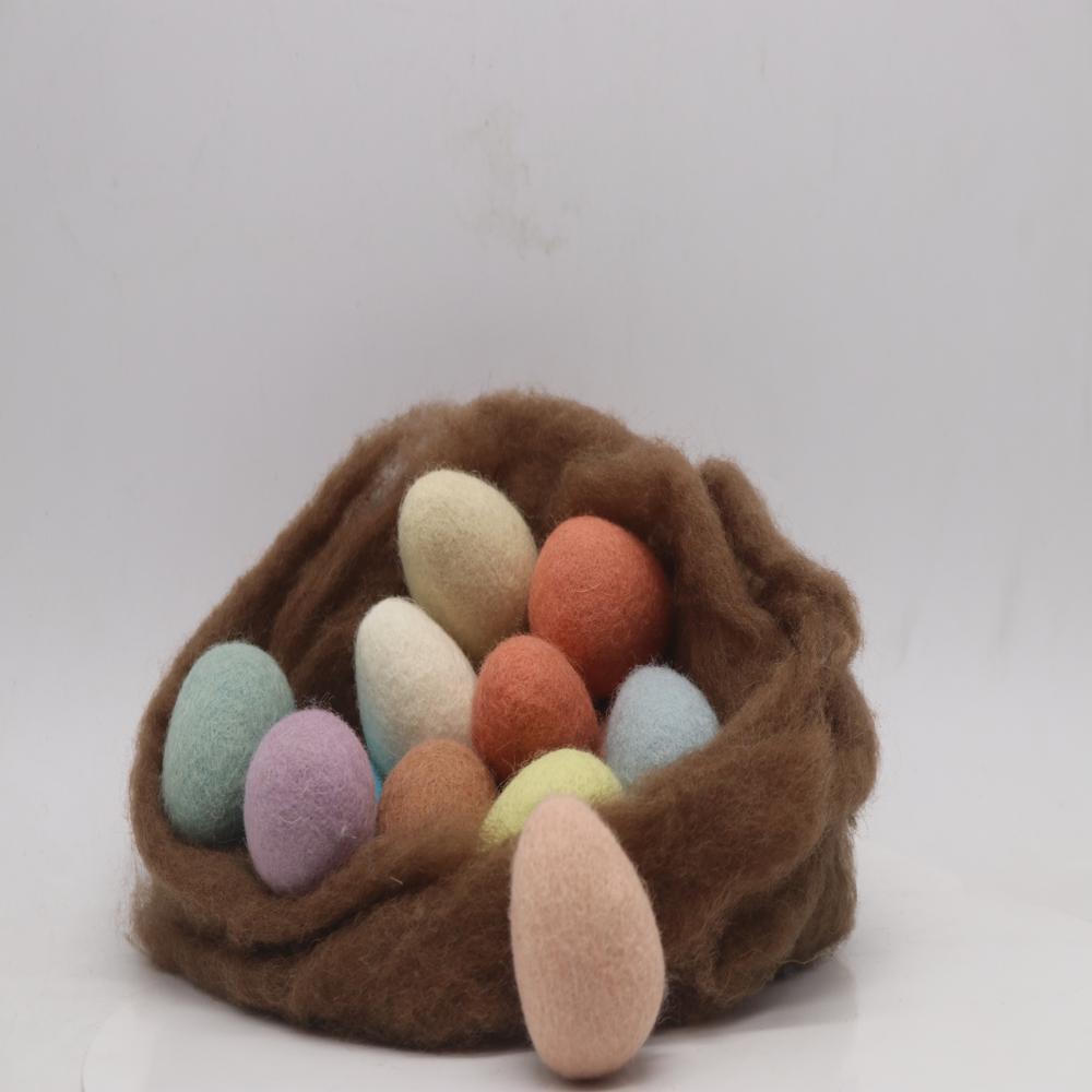 Felt Easter Eggs - Coating Material: Natural Wool