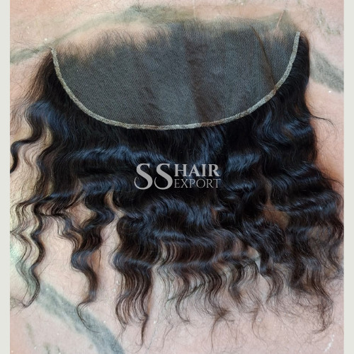 Curly Frontal Swiss Lace 13x6 Sew In Weave Front Human Hair Extensions Indian Vendor