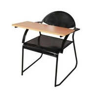 Iron Study Chair With Writing Pad - Color: Black