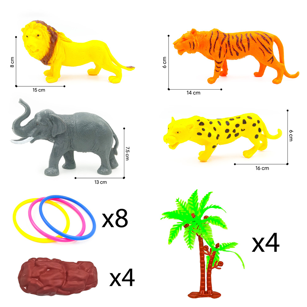 4 Pc Wild Animal With Ring (355)