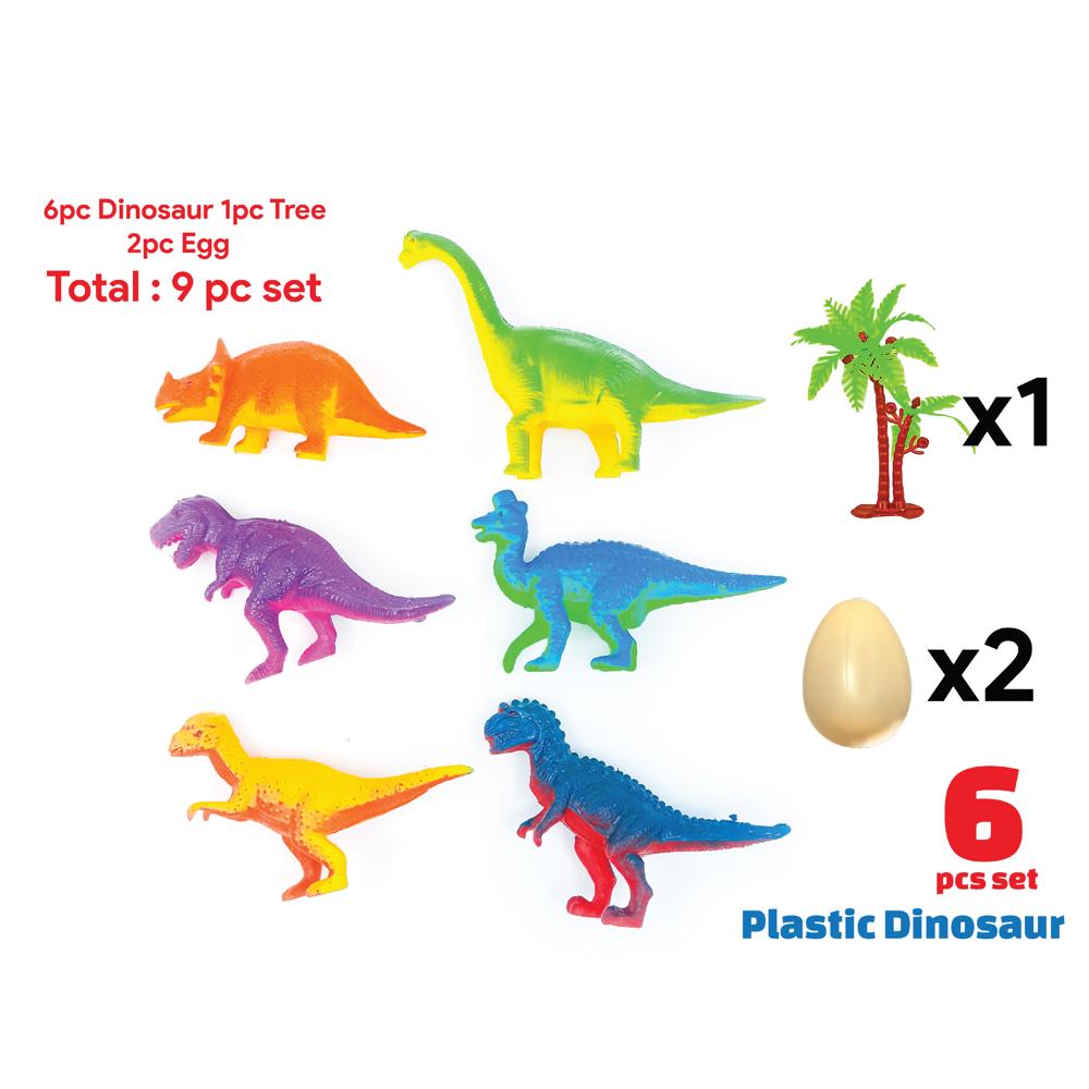 6 Pc Plastic Dino (361)