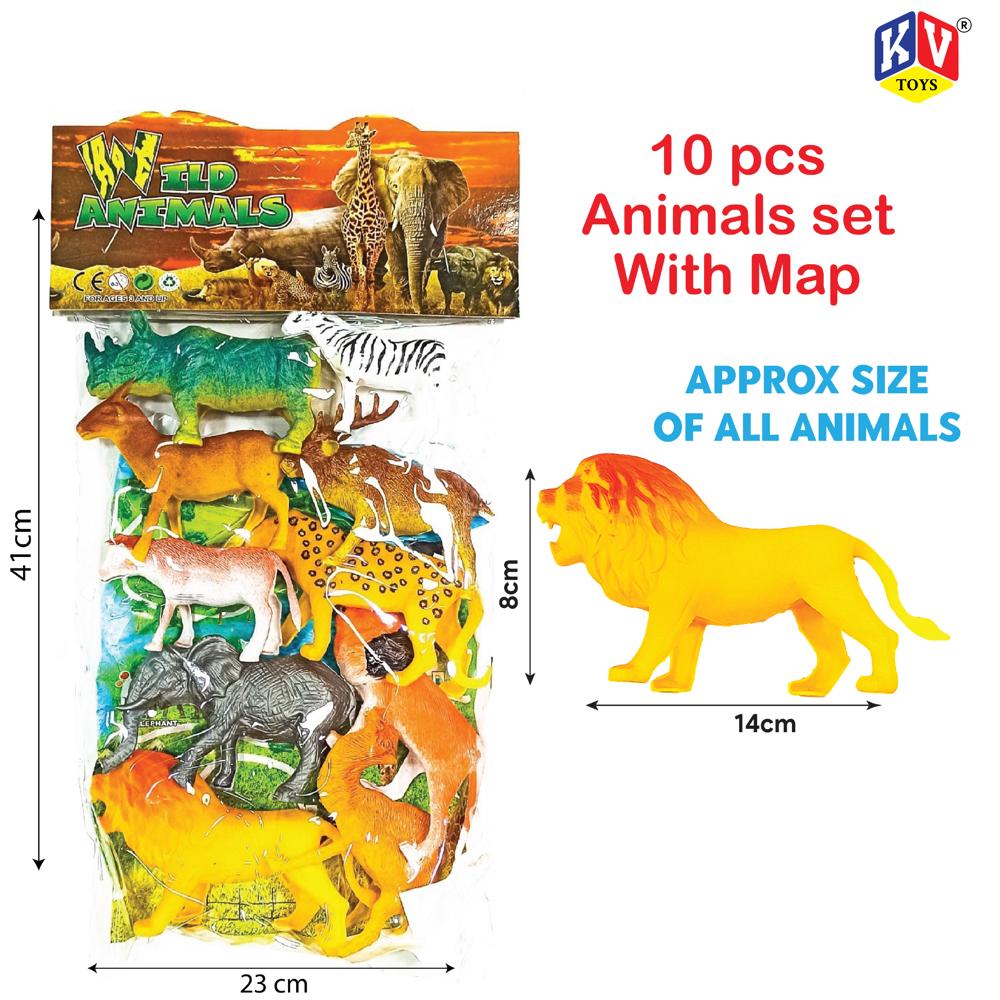 10 Pcs Plastic Wild Animal Set (335-10)