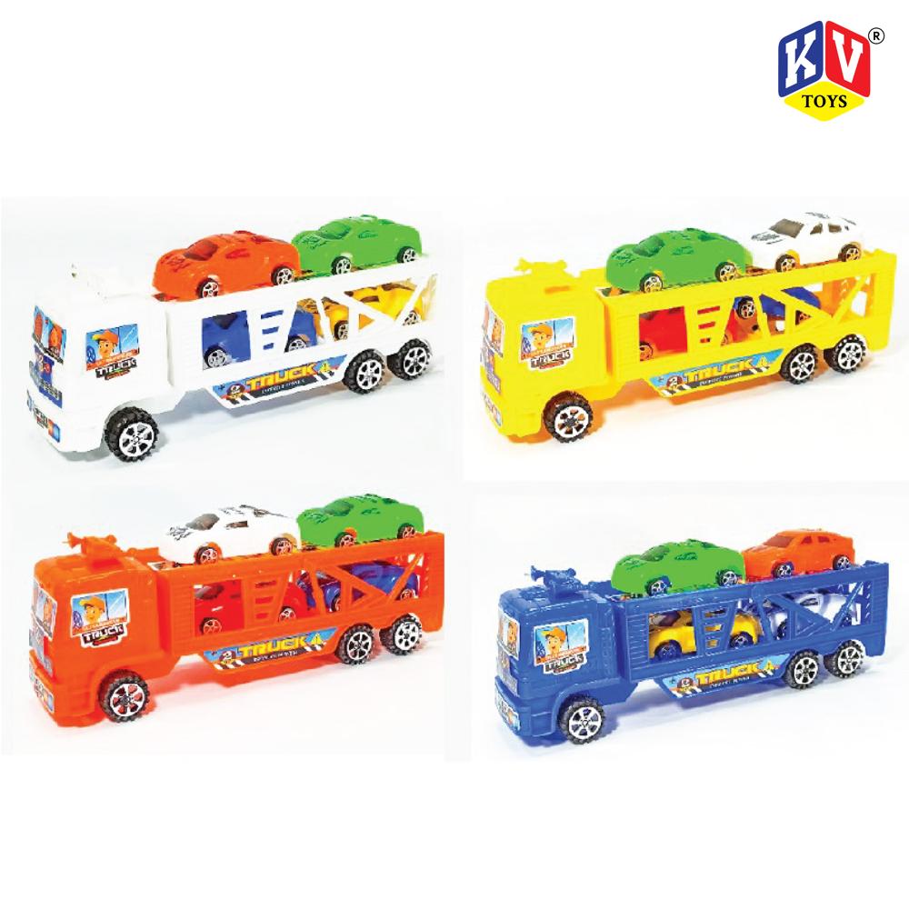 Trailer Car Truck - 4 pc car & 1 trailer - Available in 5 Colors - PVC Packaging (016)
