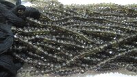 Natural Smoky Quartz Rondelle Faceted 4mm