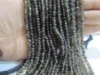 Natural Smoky Quartz Rondelle Faceted 4mm