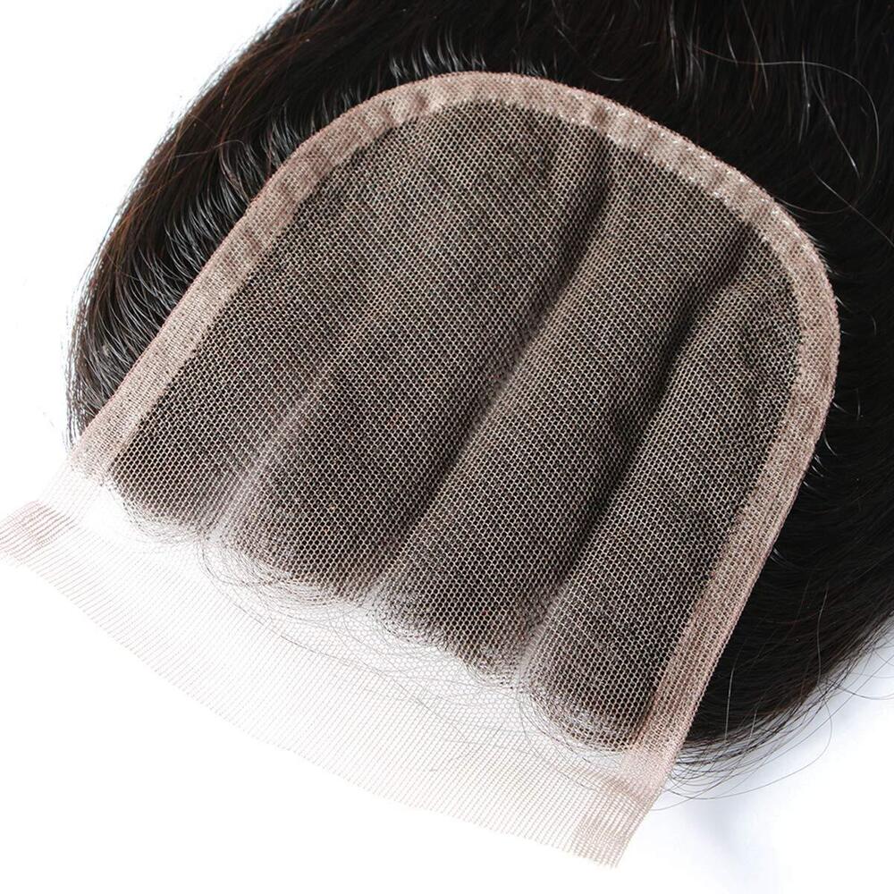 4x4 Lace Closure Human Hair Straight Wave 3 Part Closure with Baby Hair