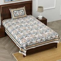 Cotton Single Bedsheet - Color: Assorted Print