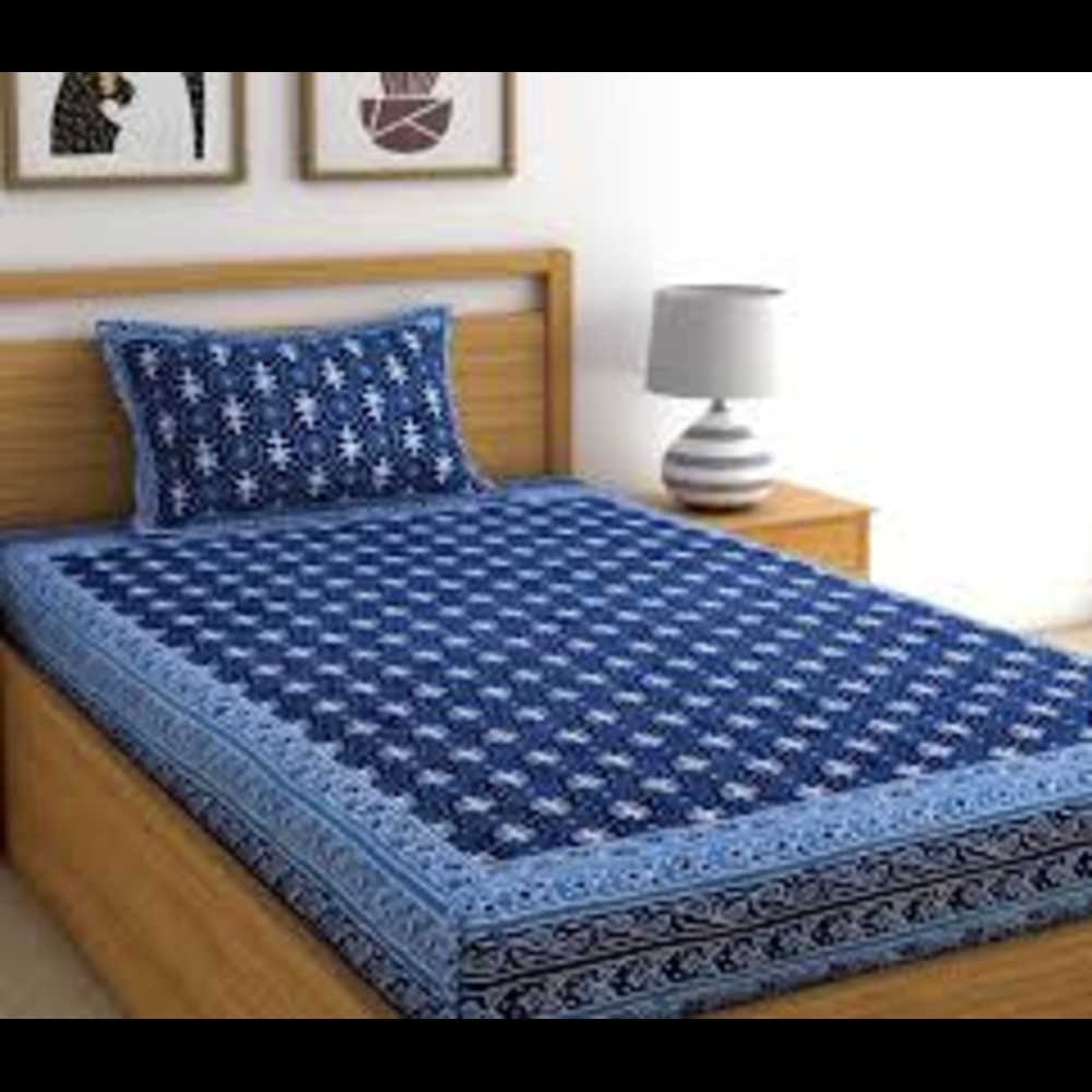 Cotton Single Bedsheet - Color: Assorted Print