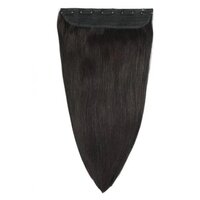 Real Human Hair Extensions 1 Pcs Instant Volume And Thickness Straight (24 Inch, Natural Black), 100 Gram