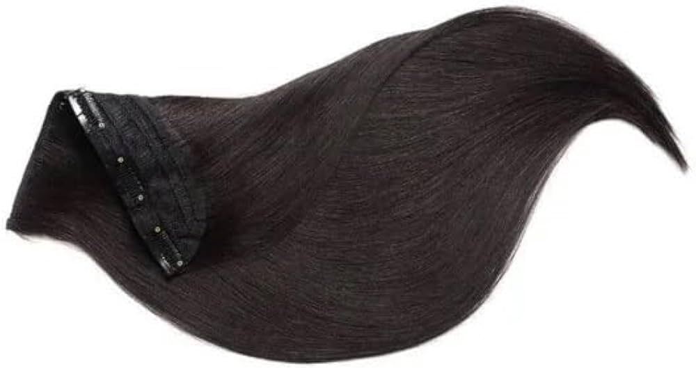 Real Human Hair Extensions 1 Pcs Instant Volume And Thickness Straight (24 Inch, Natural Black), 100 Gram