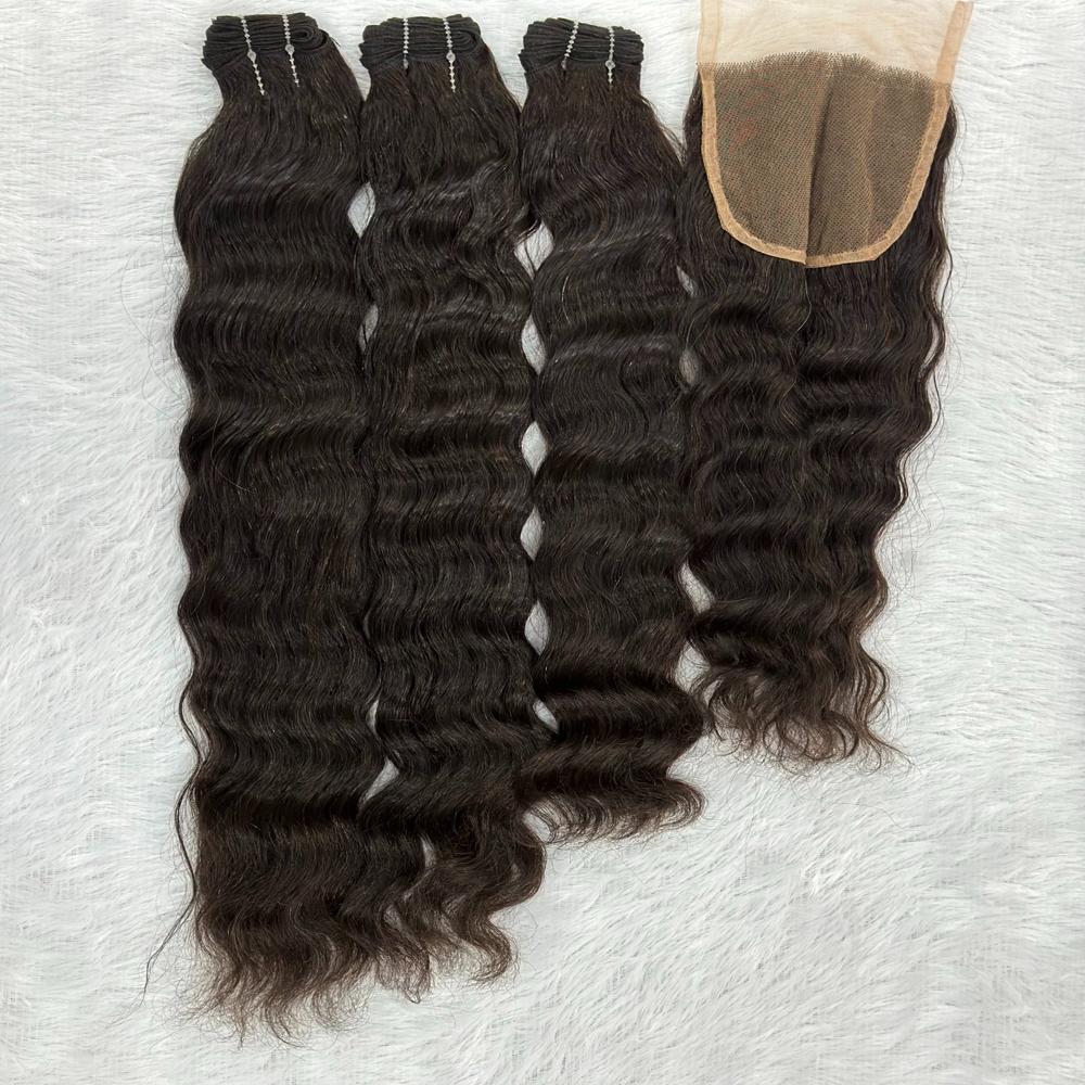 Wave Lace Closure With Human Hair Bundles Sew In 4x4 Wholesale Vendor