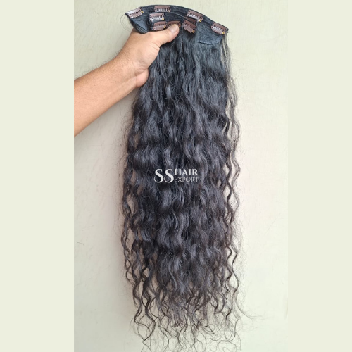 Indian Curly Clip In Hair Extensions Single Donor Human Hair Vendor