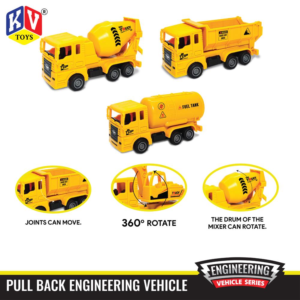 Pull Back Engineering Vehicle Pack of 4 (646)