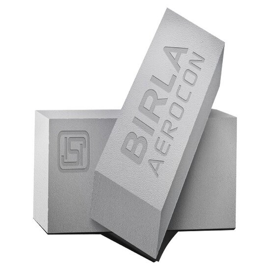 Birla Aerocon Construction Block - Autoclaved Aerated Concrete, Rectangular 4/5/6/8/9 In Grey Solid Blocks | Ordinary Concrete Blocks, Durable Material