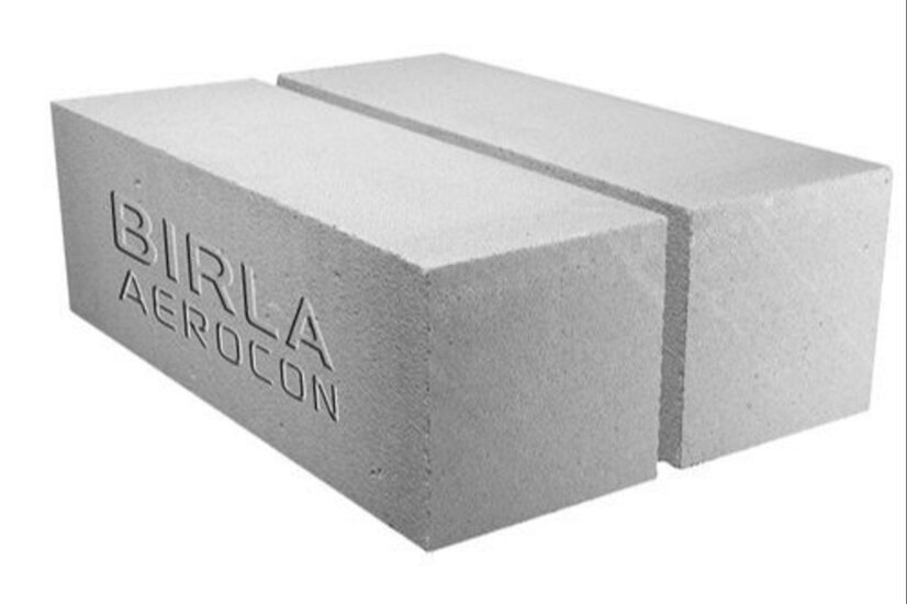 Birla Aerocon Construction Block - Autoclaved Aerated Concrete, Rectangular 4/5/6/8/9 In Grey Solid Blocks | Ordinary Concrete Blocks, Durable Material