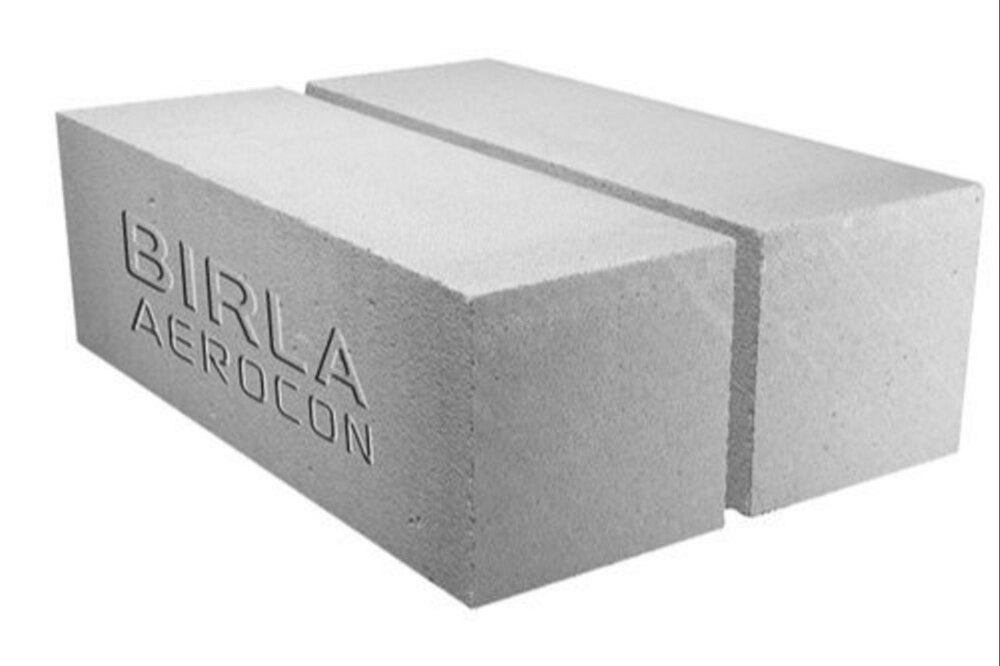 Birla Aerocon Construction Block - Autoclaved Aerated Concrete, Rectangular 4/5/6/8/9 In Grey Solid Blocks | Ordinary Concrete Blocks, Durable Material