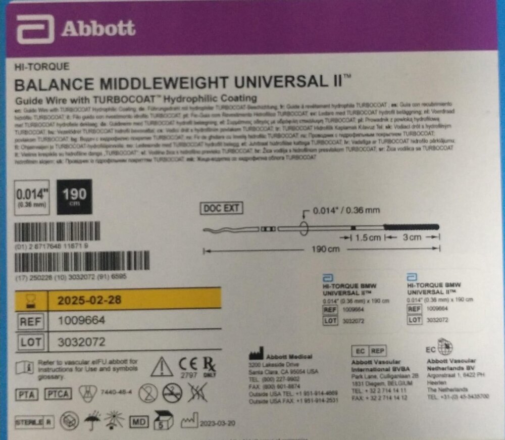 Abbott BMW Universal ii Guide Wire