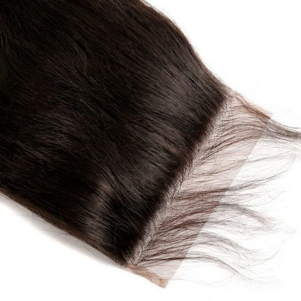 Bleaching Knots 6x6 Lace Closure Sew In Raw Human Hair with Free Part