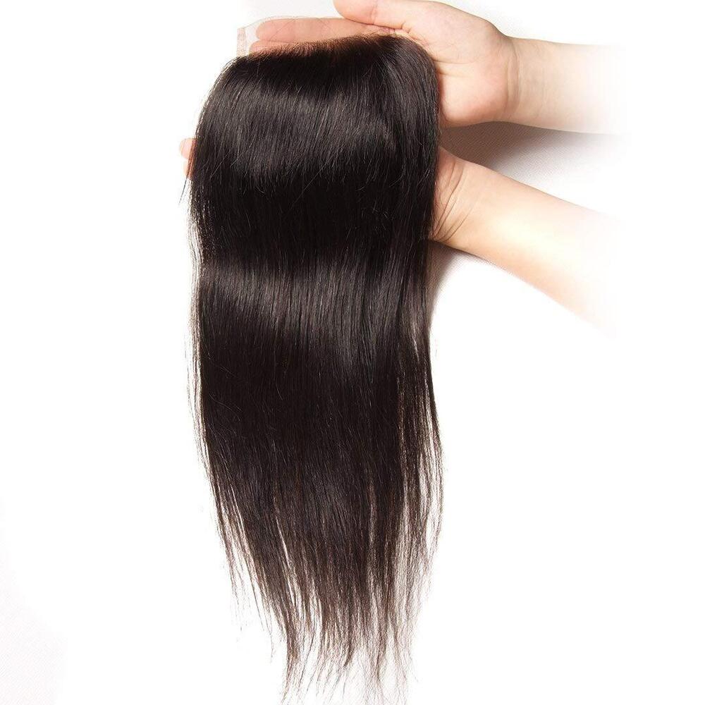 100% Remy Natural Color 5X5 Transparent Swiss Lace Closure Human Hair Extension