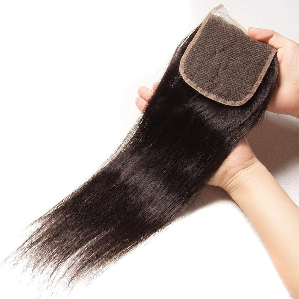 100% Remy Natural Color 5X5 Transparent Swiss Lace Closure Human Hair Extension