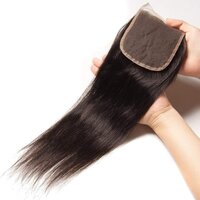 100% Remy Natural Color 5X5 Transparent Swiss Lace Closure Human Hair Extension