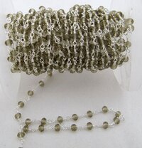 3 Feet- Smoky Quartz Rondelle Faceted Size 3mm