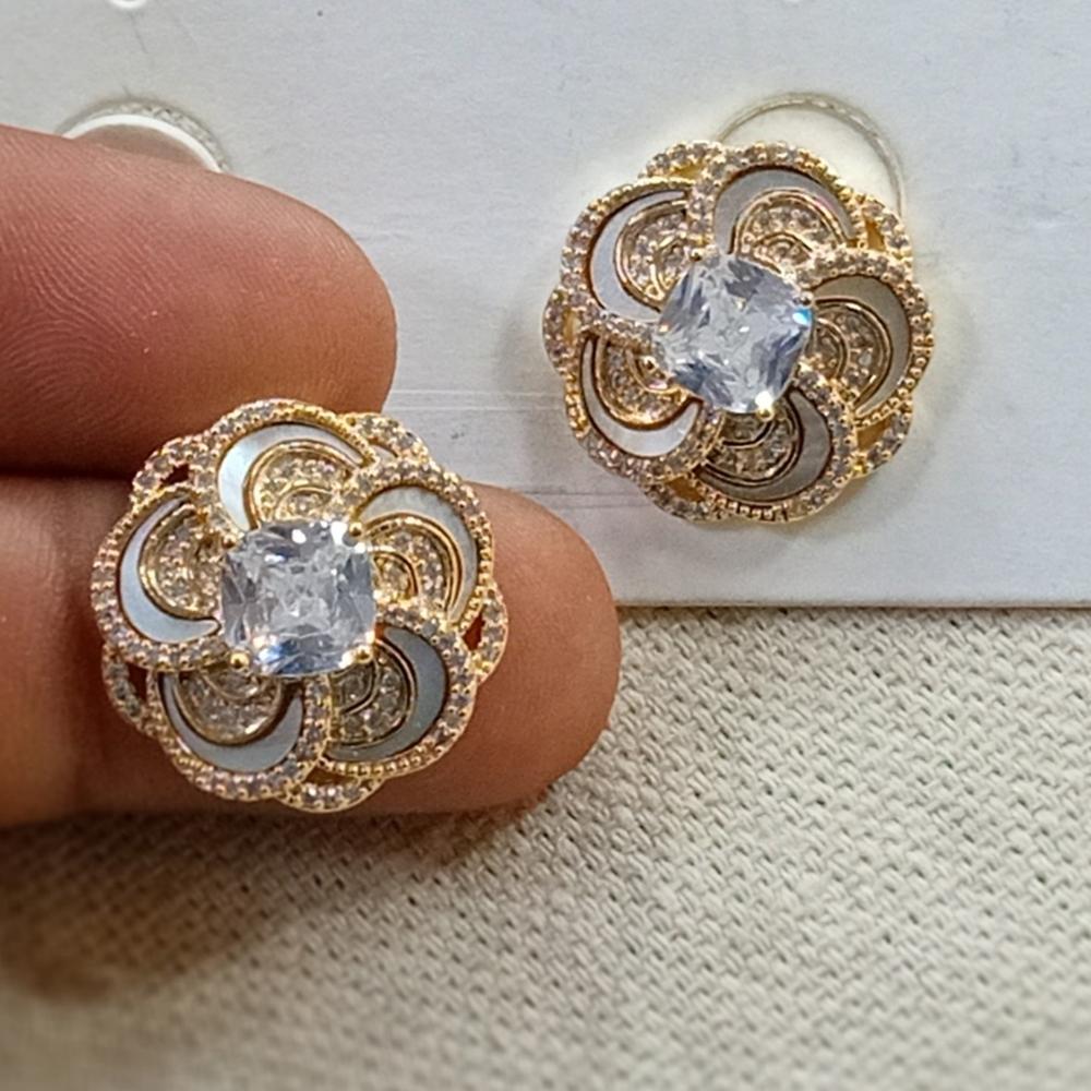 Costume Fashion Designer Stainless Steel Earrings - Stainless Steel, Free Size, Gold Color | Stud Earrings With Imitation Pearls For All Occasions