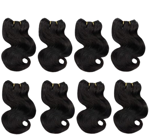Indian Premium Remy Weft Hair Extensions Short Wave Hair Bundles Natural Black Color 10 Inch
