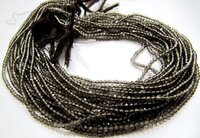Natural Smoky Quartz 2 to 2.5mm Rondelle Micro faceted Gemstone Beads