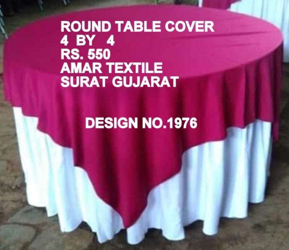 Fancy Round Table Cover - Lycra Fabric, Full Size, All Colors | Stretchable, Washable, Shiny, Embroidered And Printed Patterns
