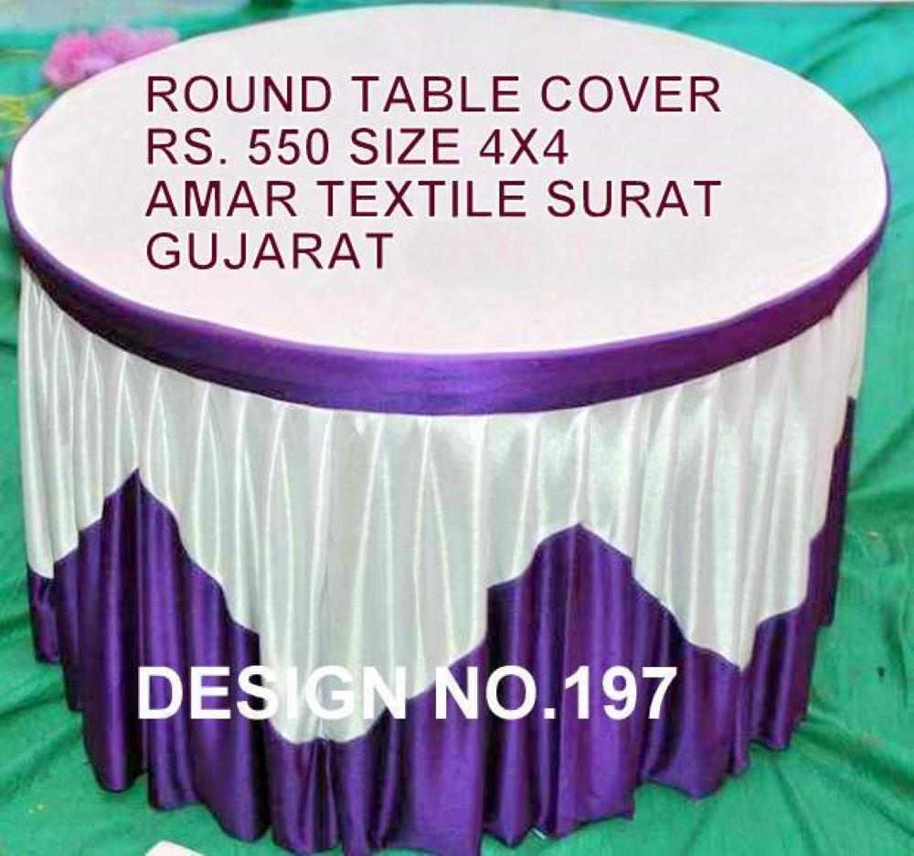 Fancy Round Table Cover - Lycra Fabric, Full Size, All Colors | Stretchable, Washable, Shiny, Embroidered And Printed Patterns