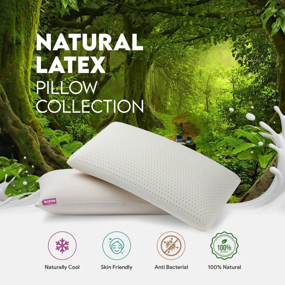 Regular Shape Natural Latex Pillow - Color: Different Available